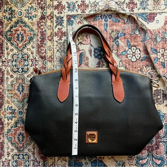 NWOT Dooney & Bourke Black pebble Leather Celeste Satchel with Gold Hardware - Picture 4 of 10